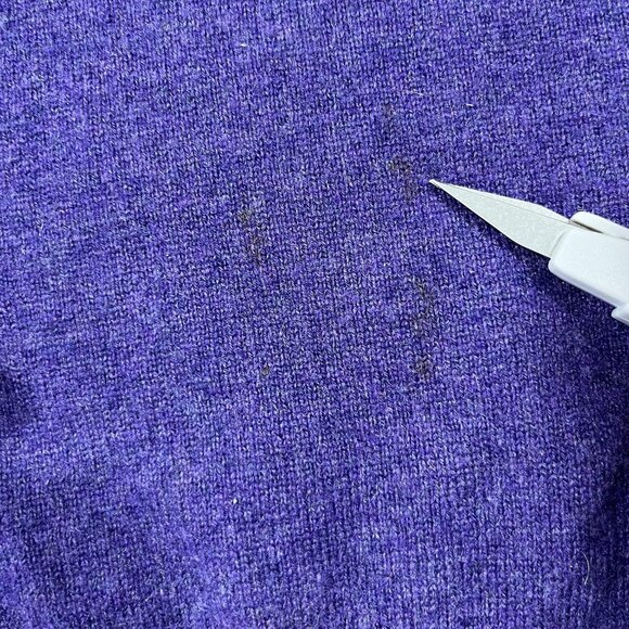 Saks Fifth Avenue Sweater Mens Large Purple Cashmere Crewneck Todd and Duncan - Picture 7 of 8